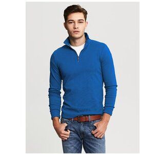 Banana Republic Men's Pop Zip Pullover in Sky Diver Blue